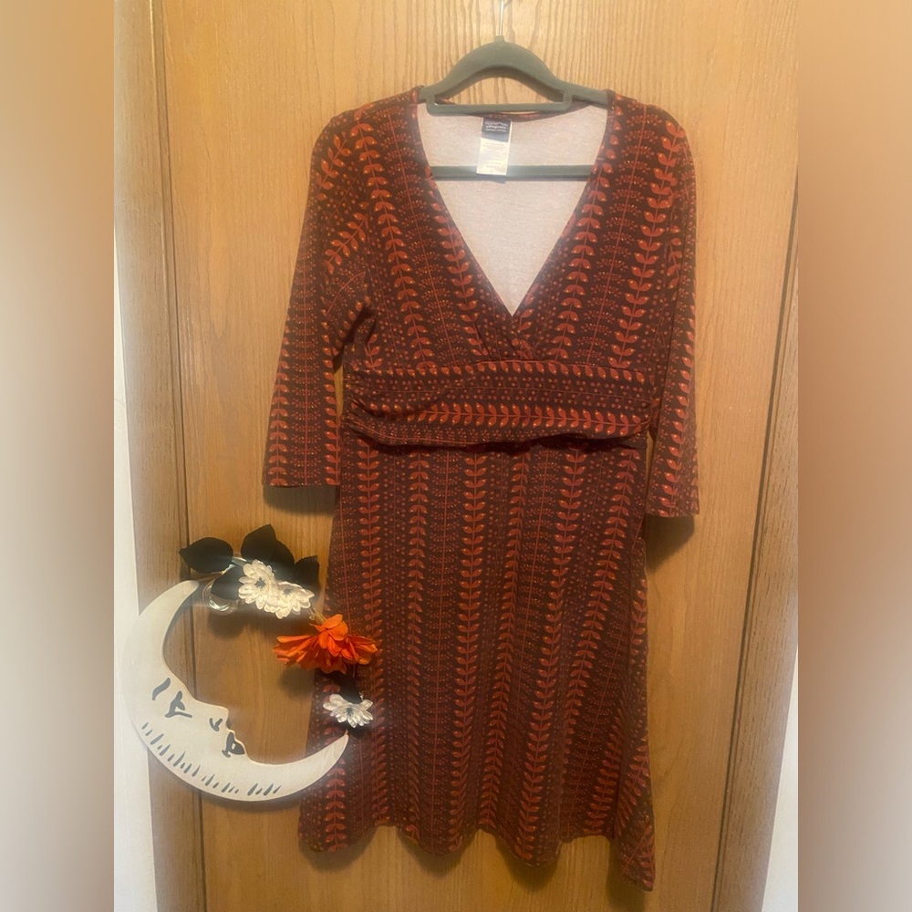 Patagonia dress organic cotton womens Large Fall Colors